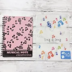 平成レトロ　音符下敷き　音符ノート　2点セット　まとめ売り　平成女児