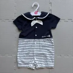 ボーダー柄ロンパース 70