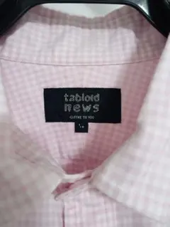 タブロイドニュース ピンク☓ホワイト ギンガムチェックシャツ