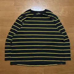 OLD UNIQLO ネイビー/イエロー ストライプ 4XL 長袖カットソー
