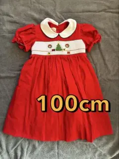 クリスマス 女の子　ワンピース ドレス　100cm 赤　イベント
