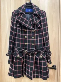 【希少】Burberry blue label チェック　ウール　プリーツコート