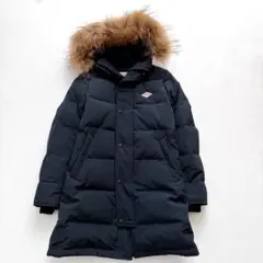 美品✨ダントン　タッサー　ダウンコート　ラクーン　34 ダークネイビー