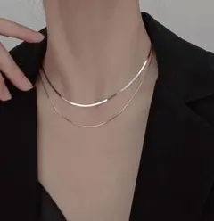 ゴールド【2連 ネックレス スネーク チェーン】 シルバー サージカルステンレス