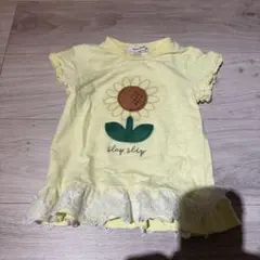 SLAP SLIP ひまわり柄 半袖Tシャツ 90cmのサムネイル