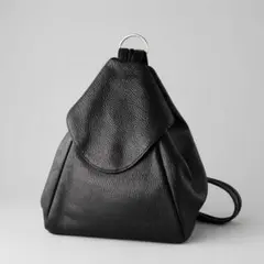 未使用上質本革 シボレザー リュックワンショルダー 2way ブラック保管品
