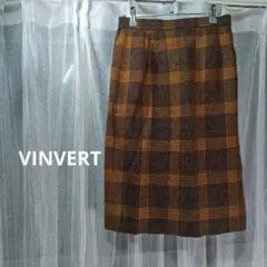 VINVERT　バンベール　チェックがらひざ丈タイトスカート