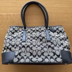 5436◯ COACH シグネチャー トートバッグ ブラック - メルカリ