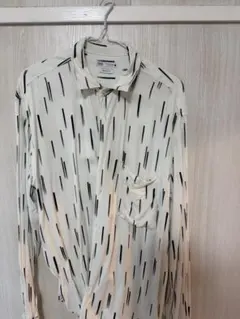 ZARA 総柄 長袖シャツ ホワイト Sのサムネイル