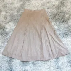 クードシャンス ロングフレアスカート M ベージュ 無地 ワールド 裏地あり