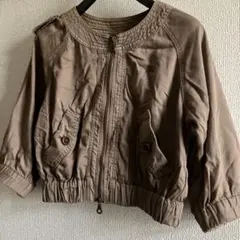 美品✦GRASS WATER ジップブルゾン M カーキ ノーカラー 綿100 