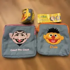 セサミストリートもこもこポーチ2 ガチャガチャ　セサミストリート