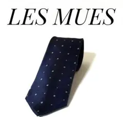 LES MUES ネイビー ドット柄 ネクタイ