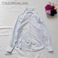 トゥモローランド　ストライプ柄シャツ　ライトブルー　ビジネス　カジュアル