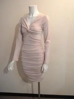 リナシメントらしい女らしさ際立つ！パールなシャーリンググラマラスタイトワンピ！S