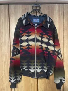 美品 USA製 90s ペンドルトン ネイティブ柄 ジップ ウールジャケット Lのサムネイル