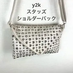 スタッズ ショルダーバッグ クラッチバッグ 2WAY 白 Y2K 平成ギャル