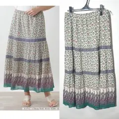【新品】定価64,900円　レリアン　プリントロングスカート 11号