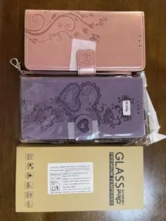 iPhone 7 Plus用手帳型ケース2個と5枚透明強化ガラス