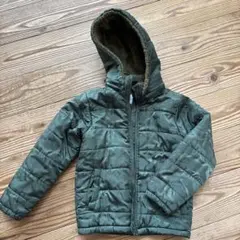 ikka フード付きカーキ中綿コート 130 迷彩