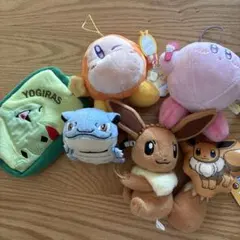 大人気ポケモン＆カービィ　ぬいぐるみ＆ポーチセット