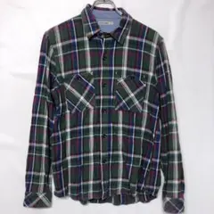 GAIJIN MADE 国産 古着 アシンメトリー胸ポケ チェック柄ネルシャツのサムネイル