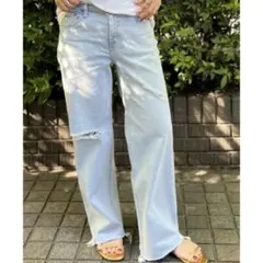 RED CARD TOKYO ダメージワイドデニム （ライトブルー） 23