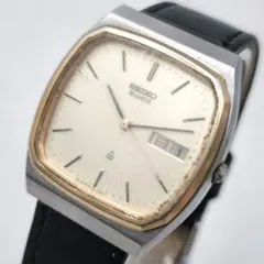 【稼働 電池新品】81年製 SEIKO デイデイト コンビ スクエア ベルト新品