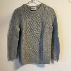 訳あり　ROPE グレー ケーブルニット セーター