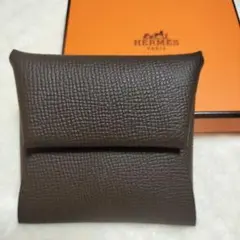 HERMES 상태좋음 신품・ 미사용 バスティアウォレット コインケース ブラウン