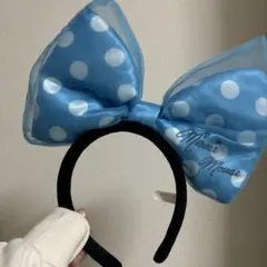 ミニー デカリボン カチューシャ 水色