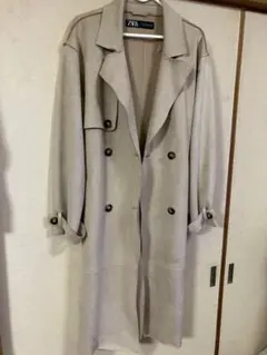 美品　ZARA ベージュ ロングコート Mサイズ