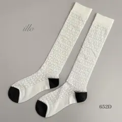 靴下　ハイソックス　レディース　シースルー　メッシュ　ホワイト　おしゃれ