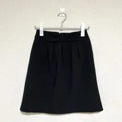 ロペピクニック タイトスカート 膝丈 無地 リボン 可愛い ブラック S