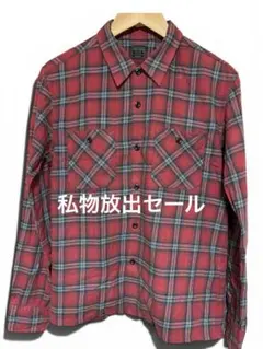 【王道アメカジ】BEAMS ビームス ネルシャツ 赤チェック M