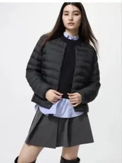 ユニクロ　パフテックコンパクトジャケット　ブラック　ノーカラー　XLサイズ