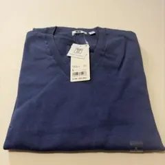 UNIQLO コットンナイロン Vネックセーター 73 Purple Lのサムネイル