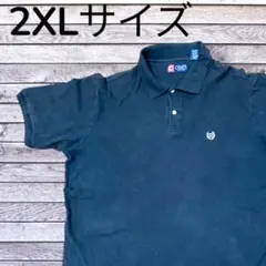 CHAPS ポロシャツ 2XL ブラック ワンポイント 半袖 ビッグサイズ