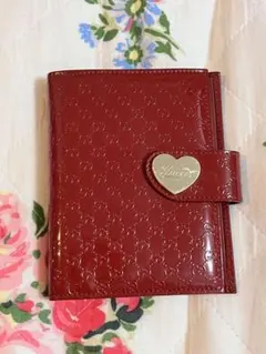 グッチ GUCCI 手帳 日記 GG エナメル ハート レッド