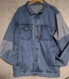 80s 90s バック・トゥ・ザ・フューチャー風 デニム 切替ブルゾン