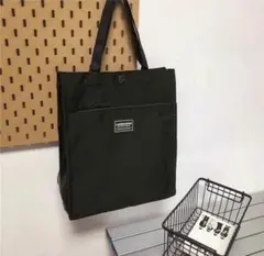 トートバッグ 大容量 A4 ユニセックス 通勤 通学 ブラック かばん ナイロン