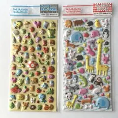 Q-LiA クーリア 平成 レトロシール 当時物　2枚セット　未開封品　動物