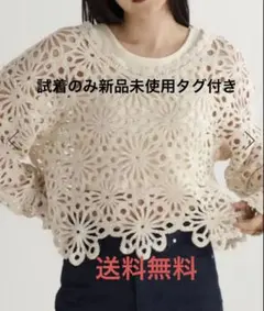 【新品タグ付】daily CLIP フラワーモチーフ クロシェプルオーバー Fのサムネイル