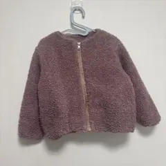 ボア パープル ジップアップジャケット　フードなし