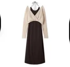 カシュクールニットセットホルターワンピース