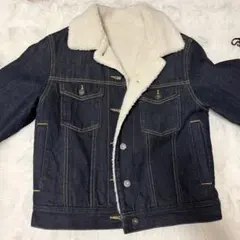 GU ボア襟付きダークデニムジャケット