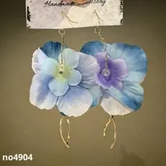no4904ブルーフラワーダブルツイストピアスorイヤリング