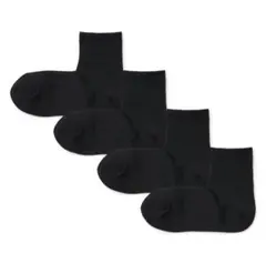 無印良品 黒 ショート丈ソックス 3足組 25〜27cm