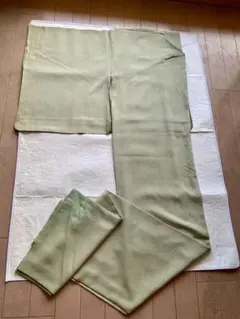 夏着物　正絹　絽　訪問着　淡い抹茶色 紋なし　裄68のサムネイル