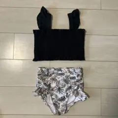 【美品】ボタニカル柄　水着　130